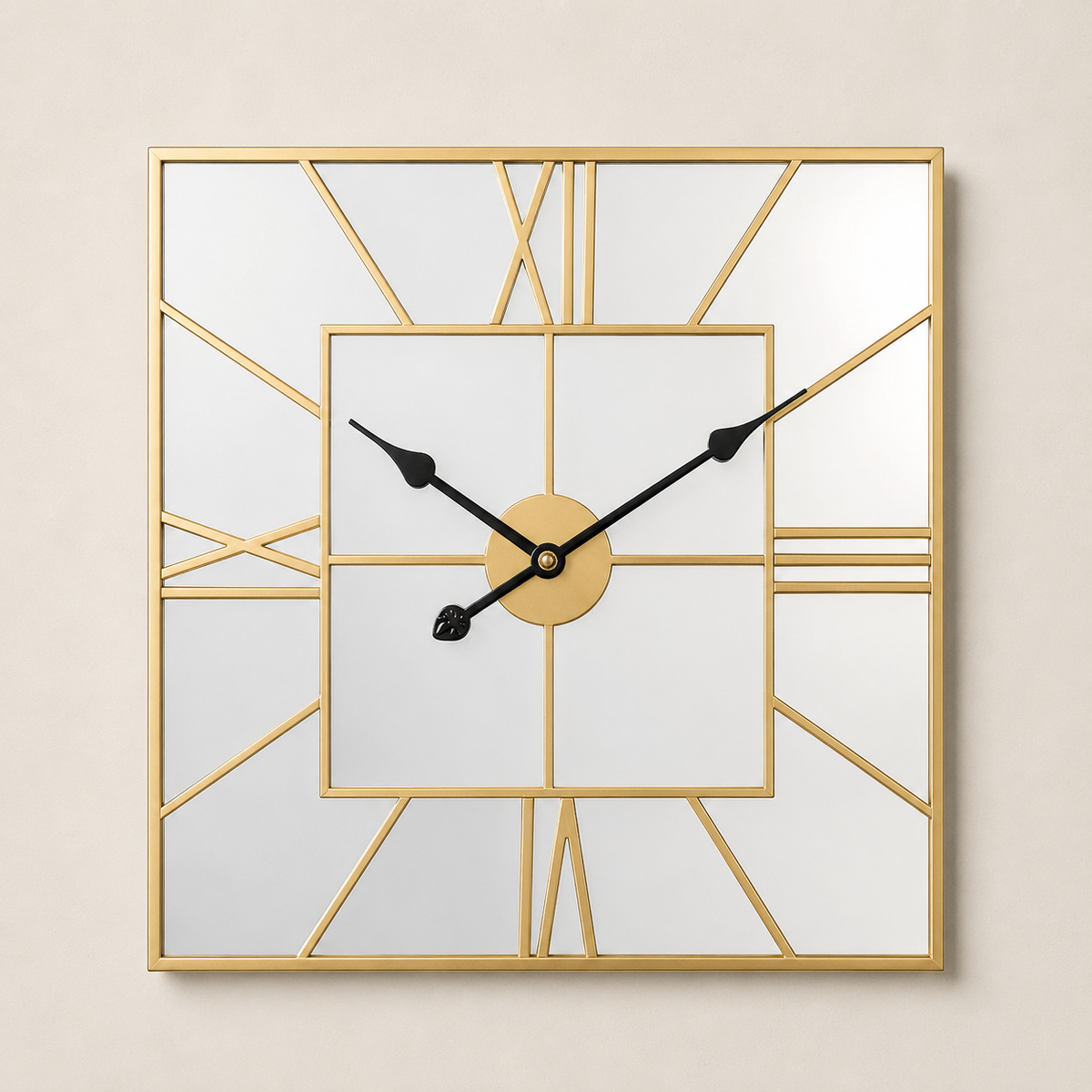 Horloge miroir carré