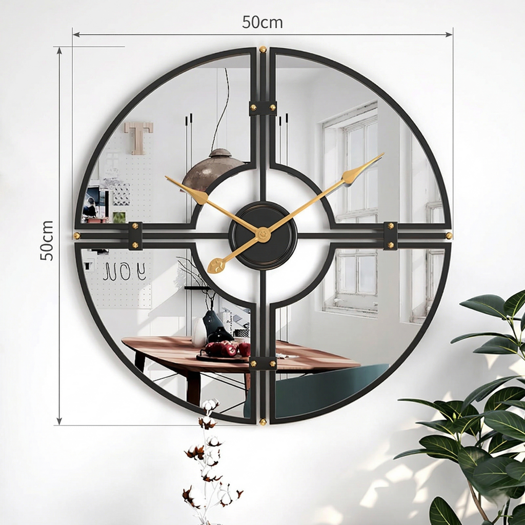 Horloge miroir murale