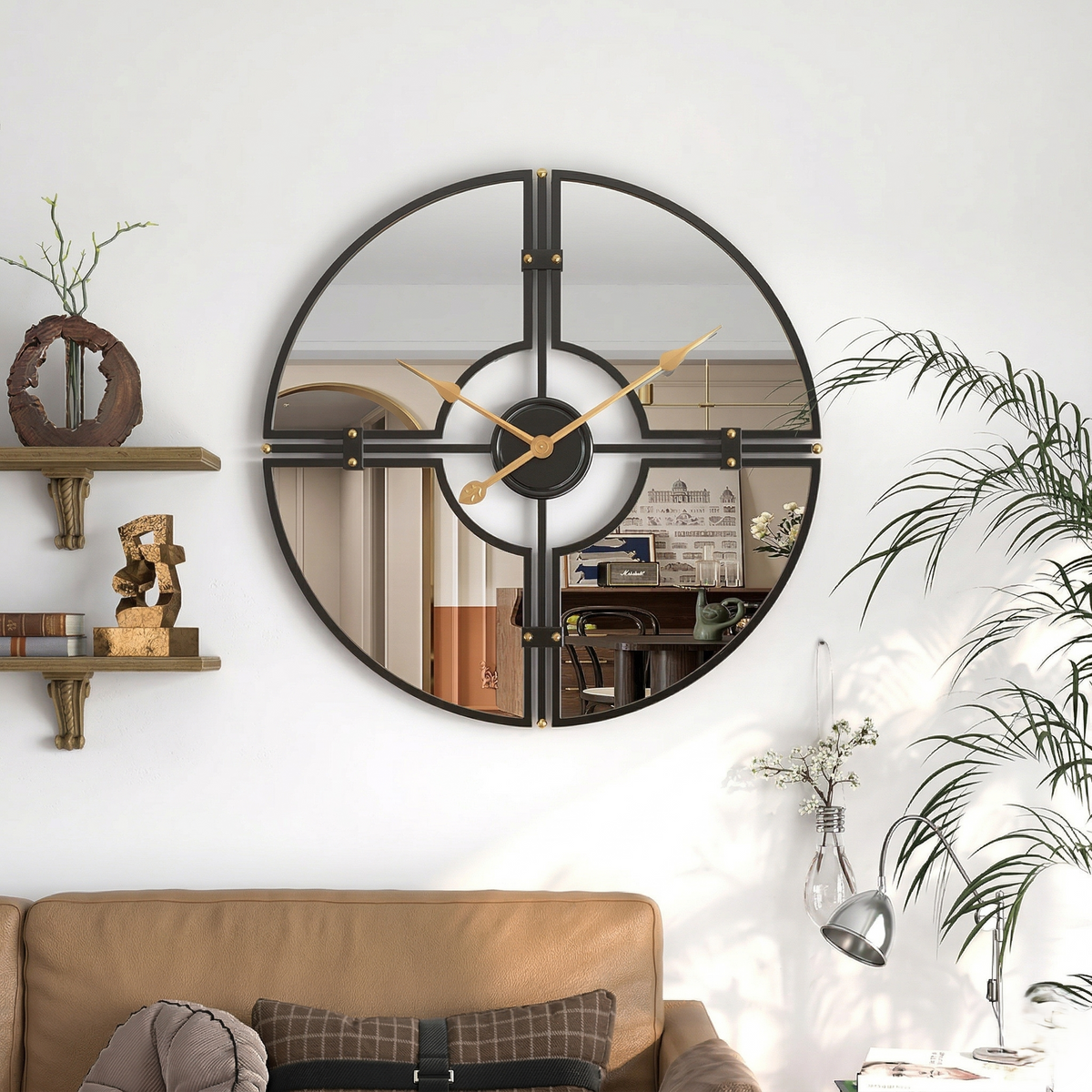Horloge miroir murale
