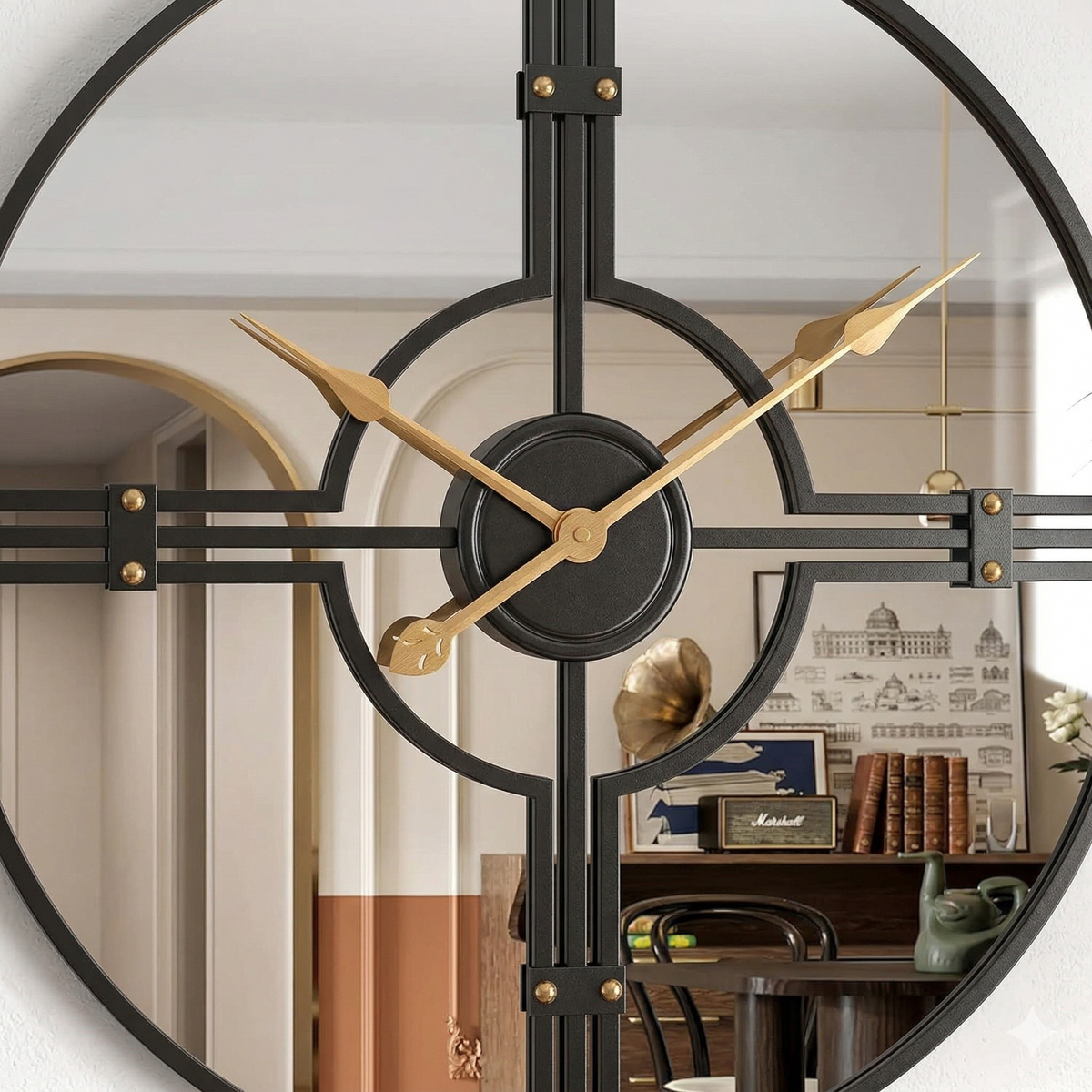 Horloge miroir murale