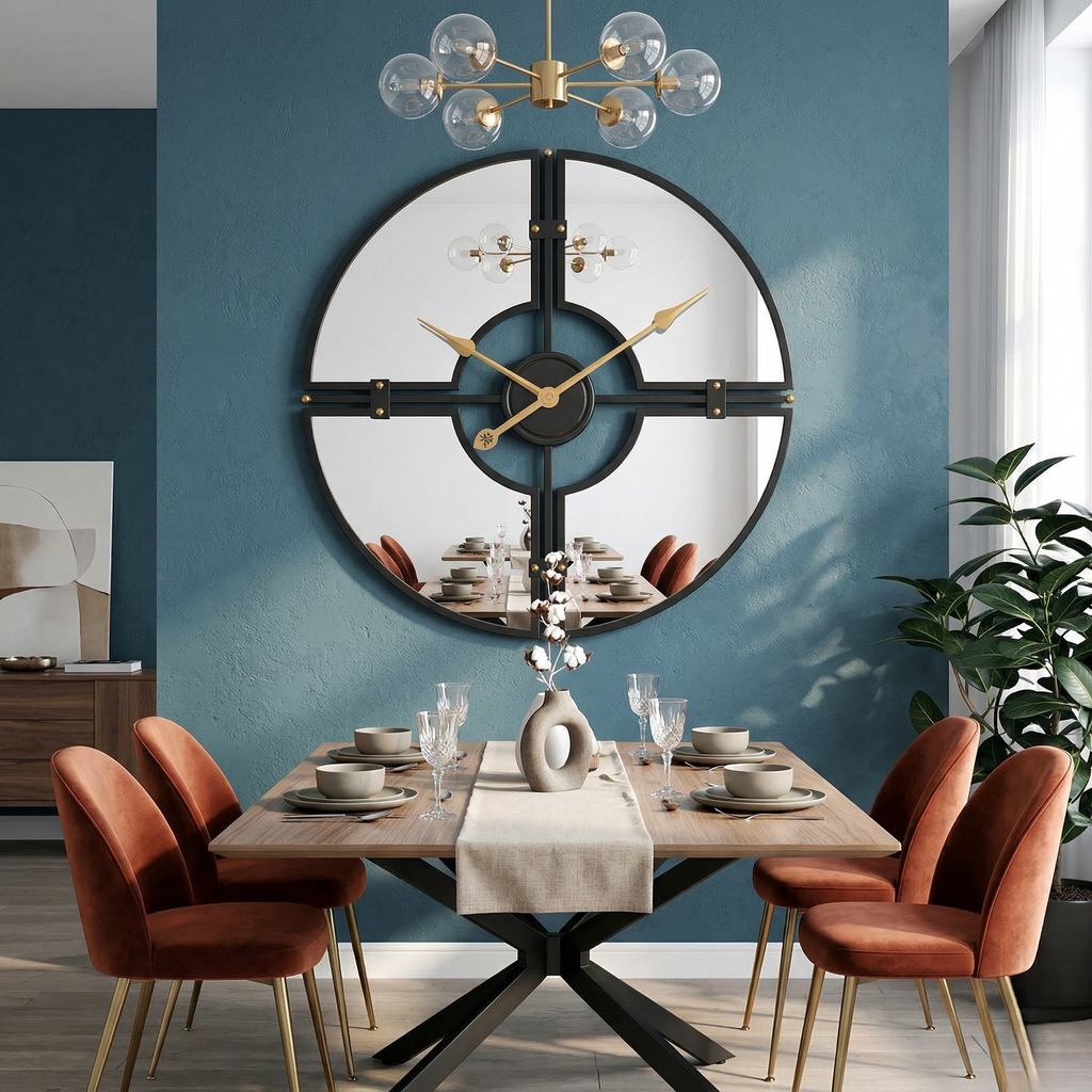 Horloge miroir murale