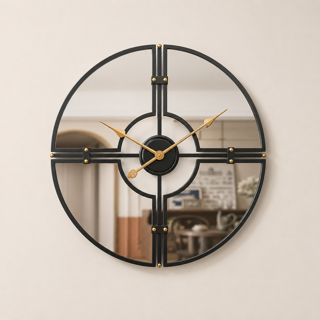 Horloge miroir murale