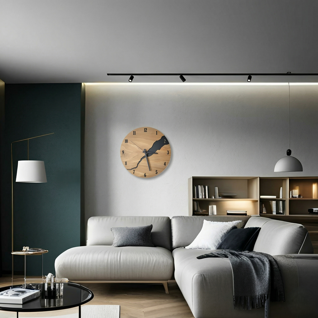 Horloge bois moderne