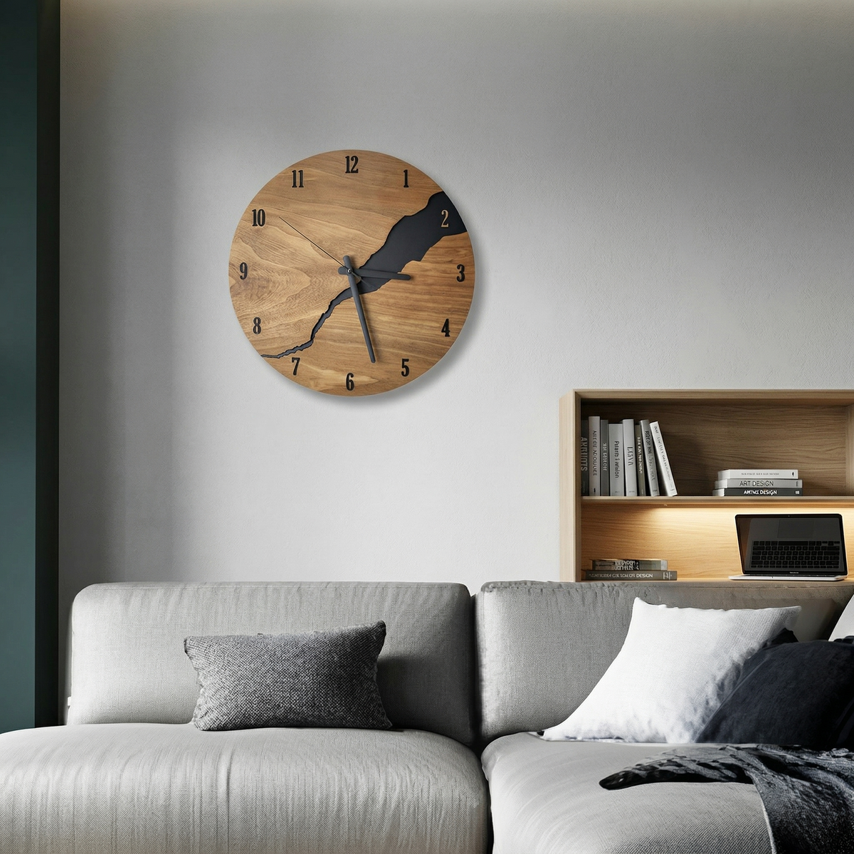 Horloge bois moderne