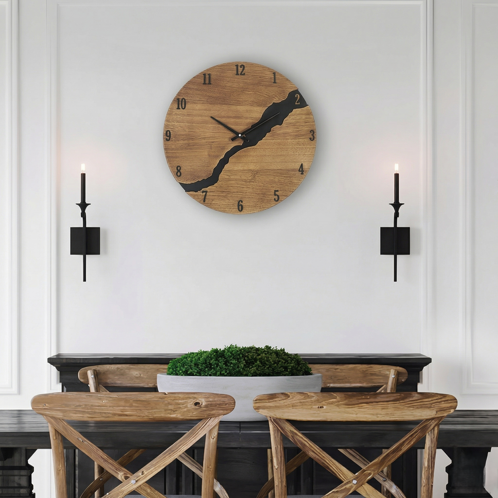 Horloge bois moderne