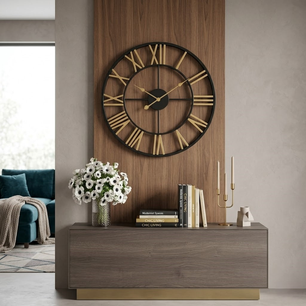 Horloge murale chiffre romain 60 cm