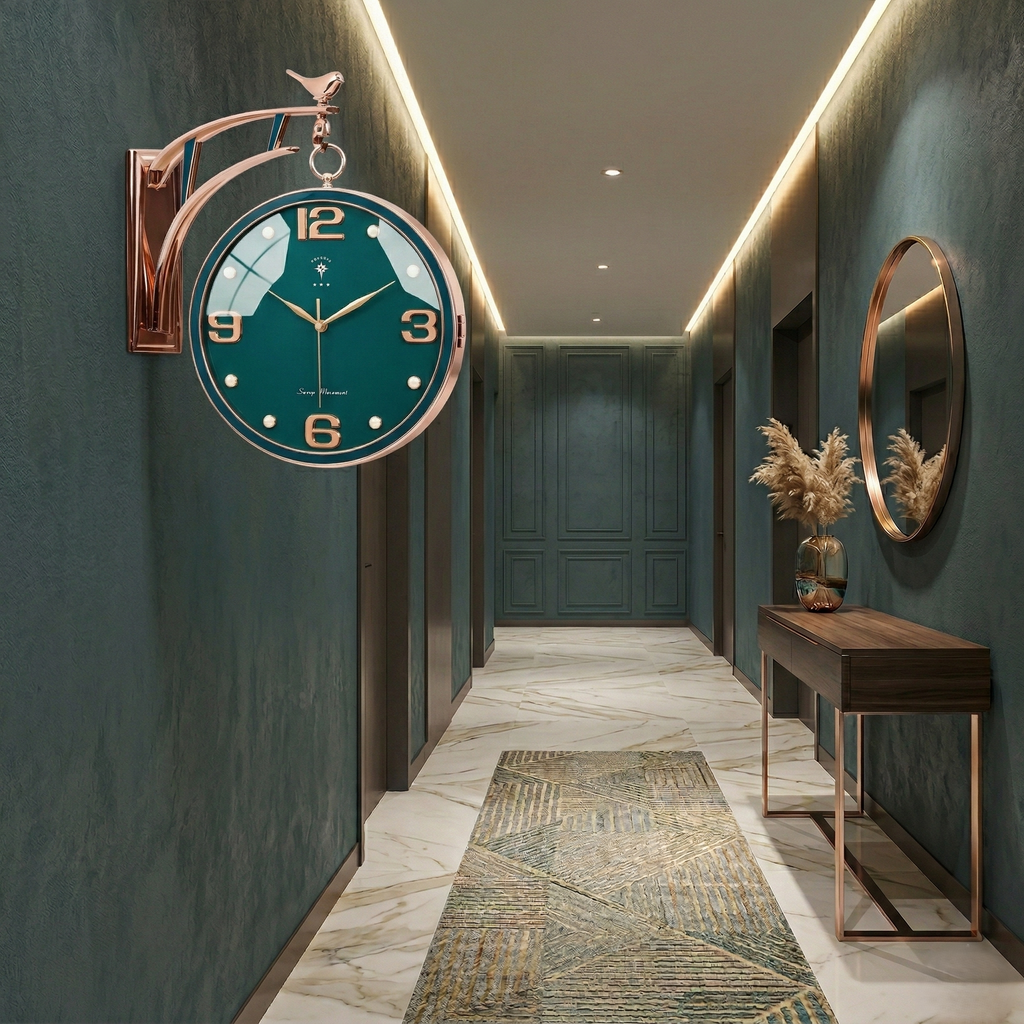 Horloge murale double face moderne