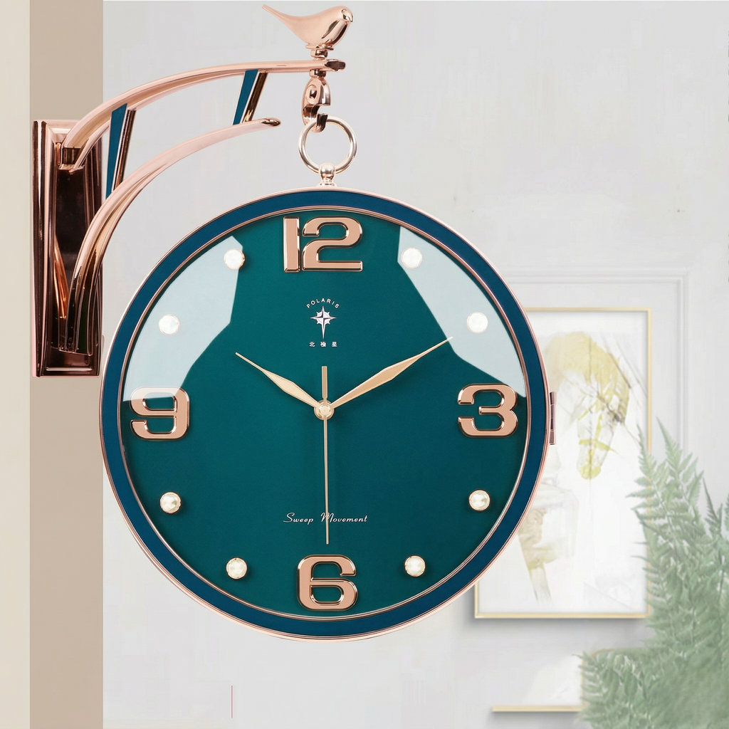 Horloge murale double face moderne