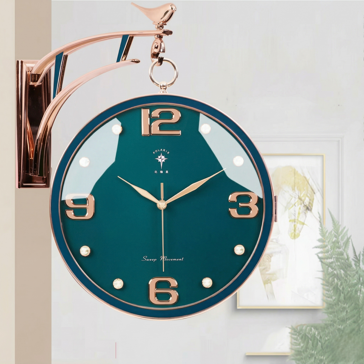 Horloge murale double face moderne
