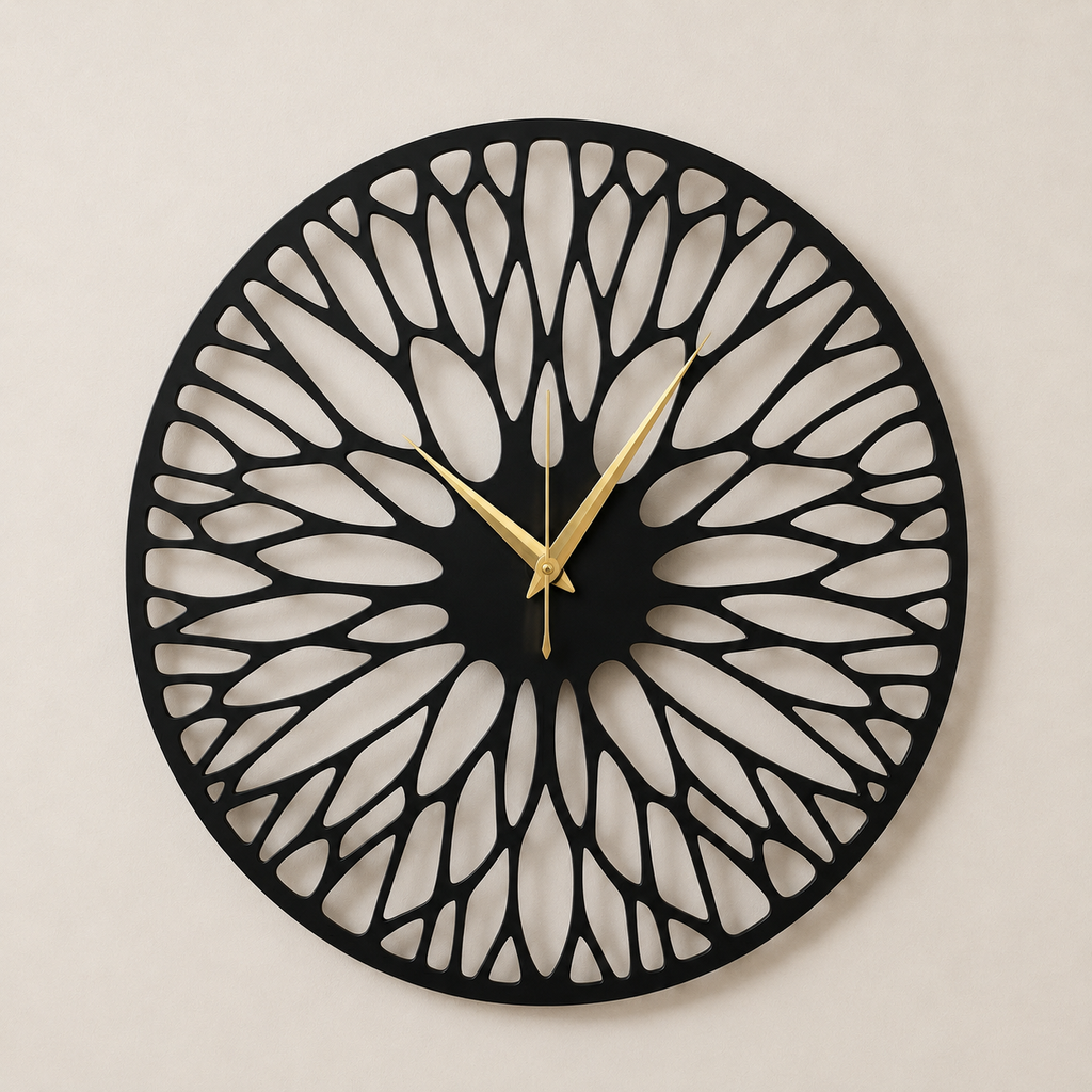 Horloge murale métal noir