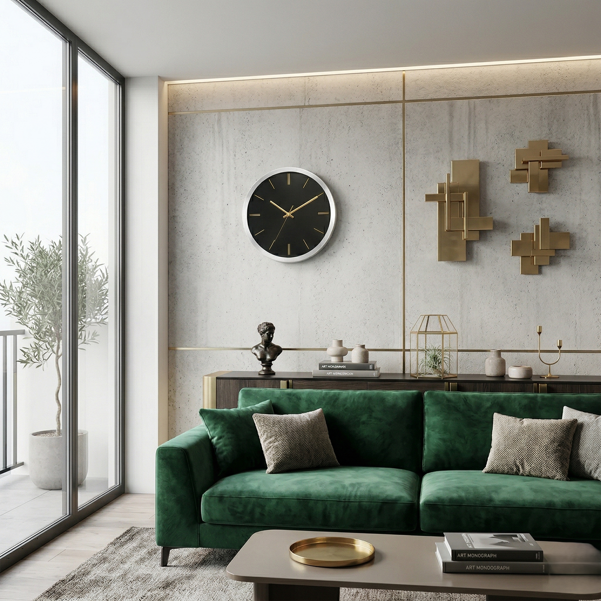 Horloge murale minimaliste en métal diamètre 30 cm