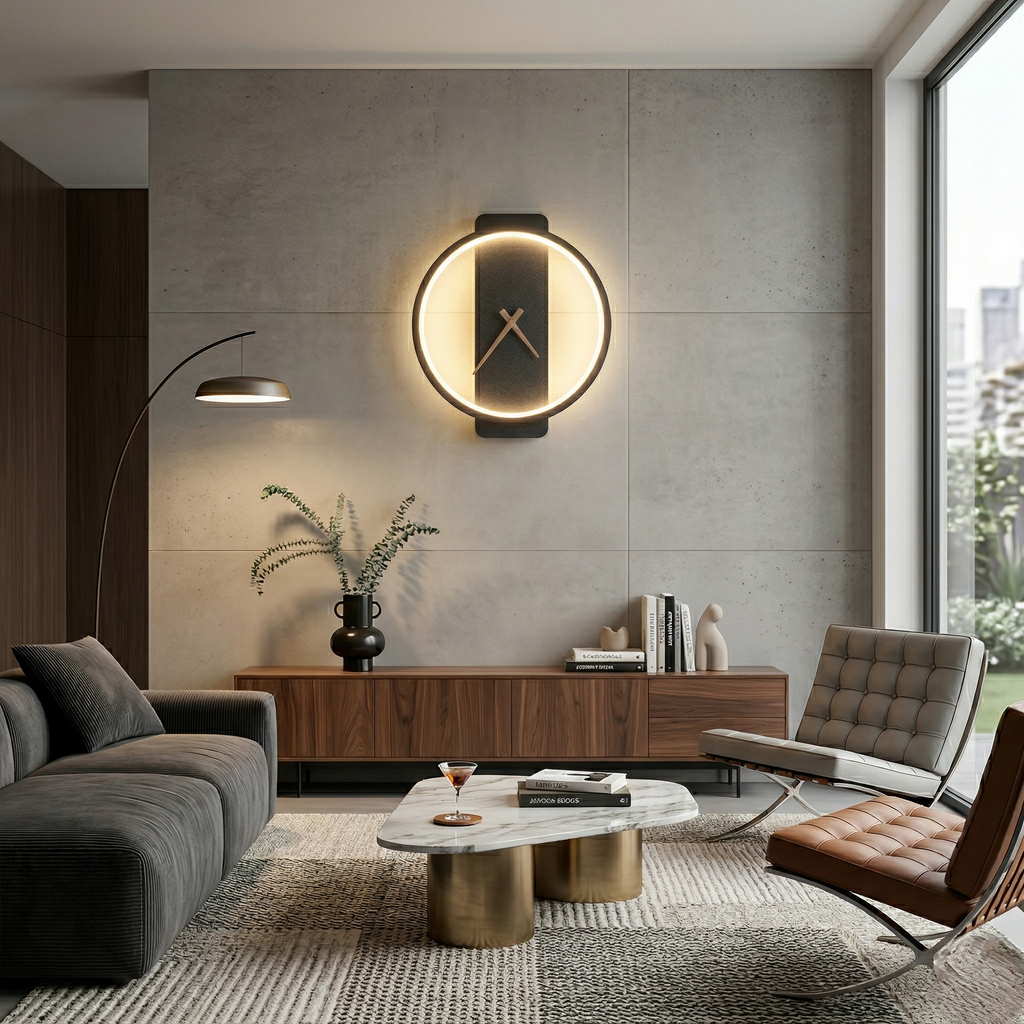 Horloge murale noire moderne