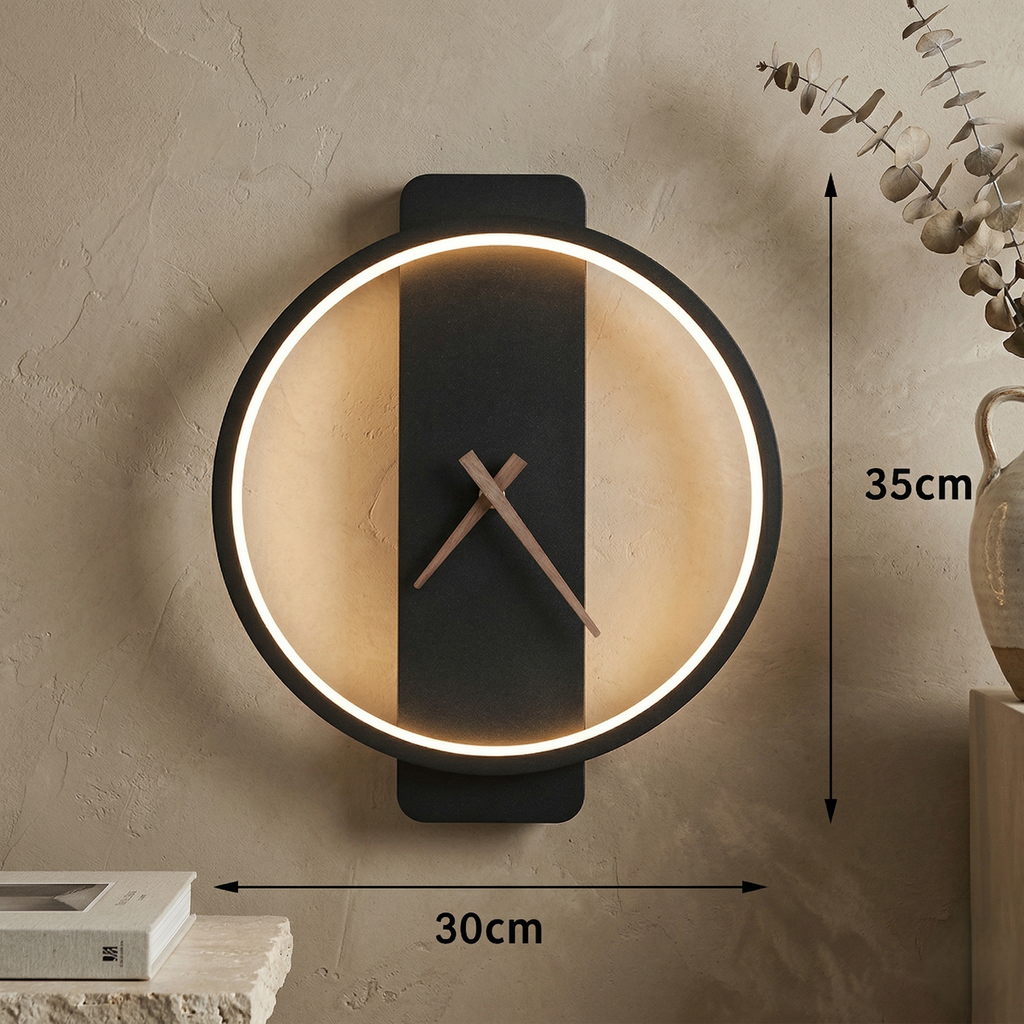Horloge murale noire moderne