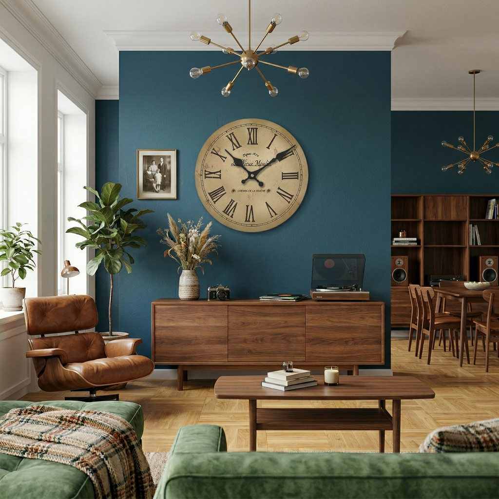 Horloge murale vintage bois