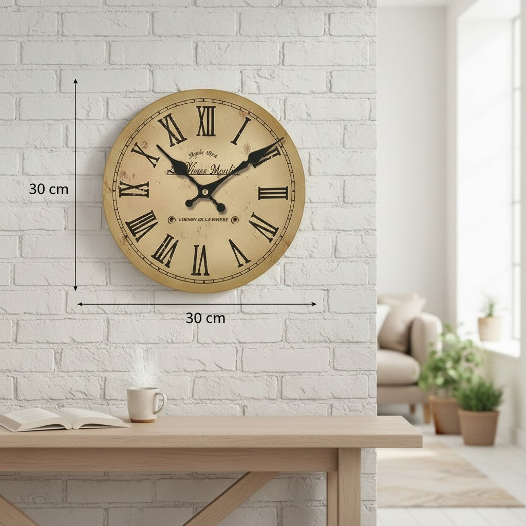 Horloge murale vintage bois