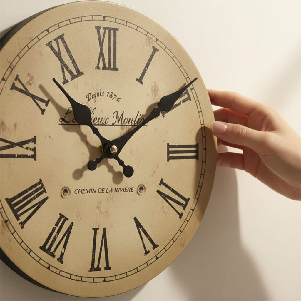 Horloge murale vintage bois