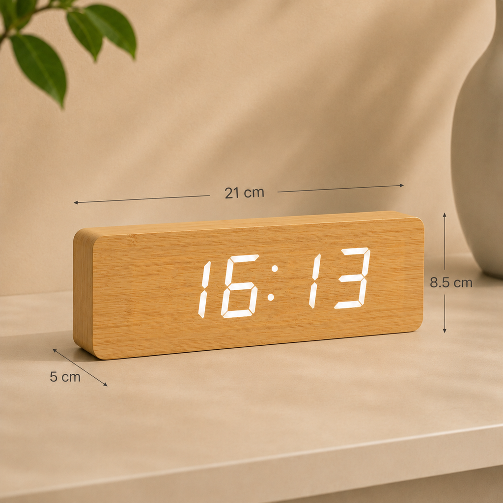 Horloge bois numérique