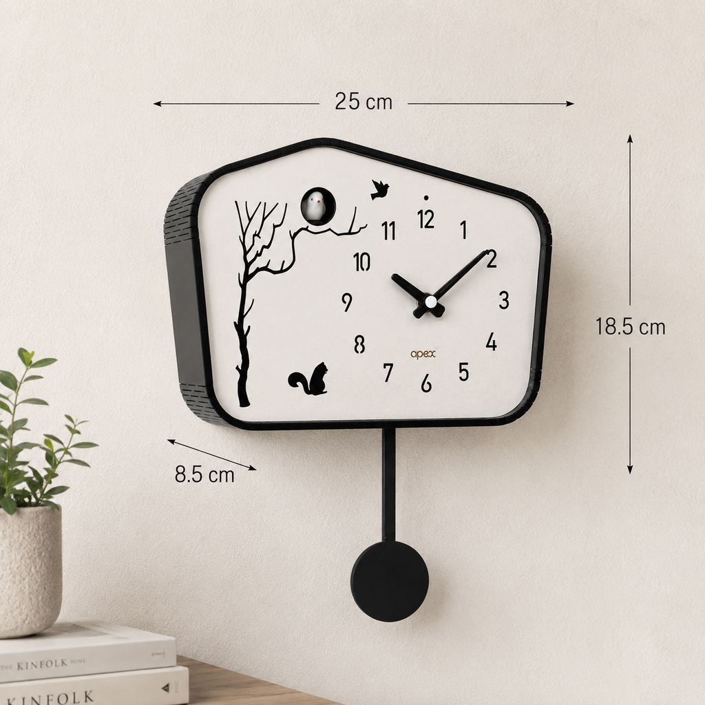 Horloge coucou noir moderne