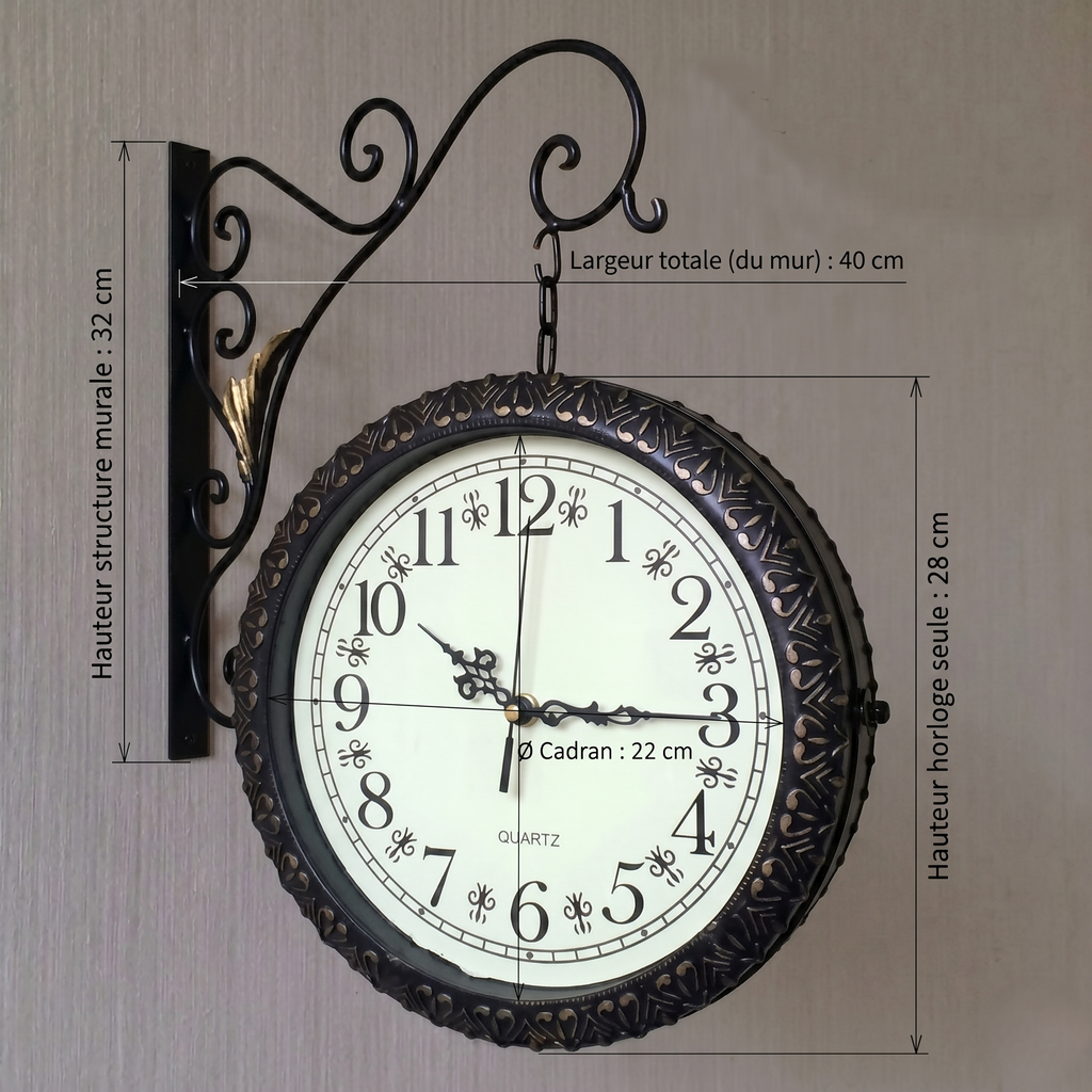 Horloge double face ancienne