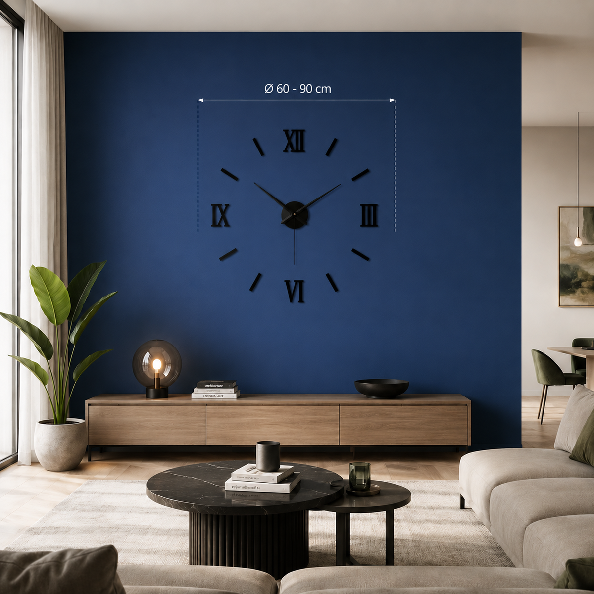 Horloge murale 3d chiffre romain