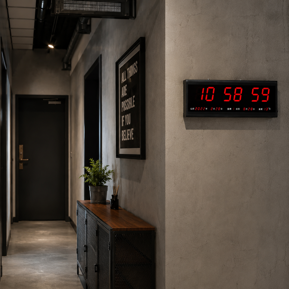 Horloge numérique industrielle