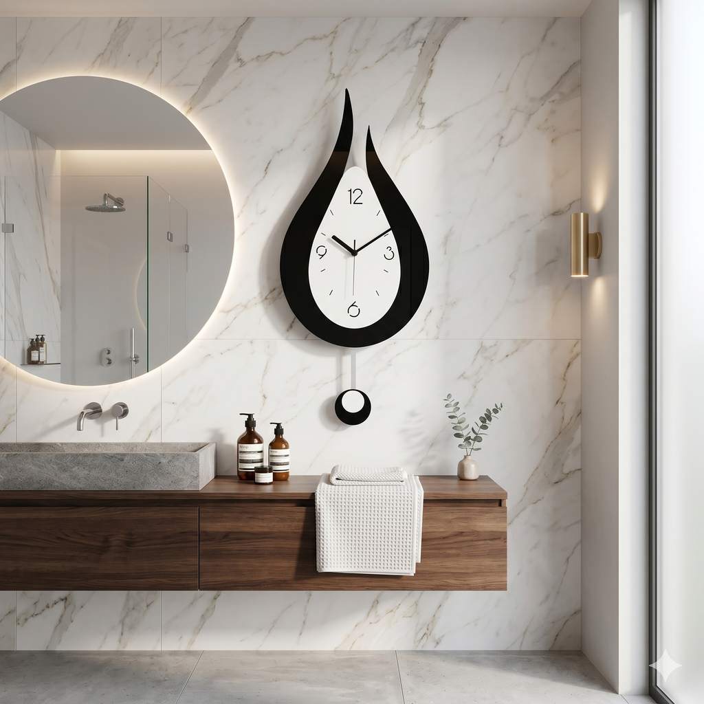 Horloge salle de bain originale
