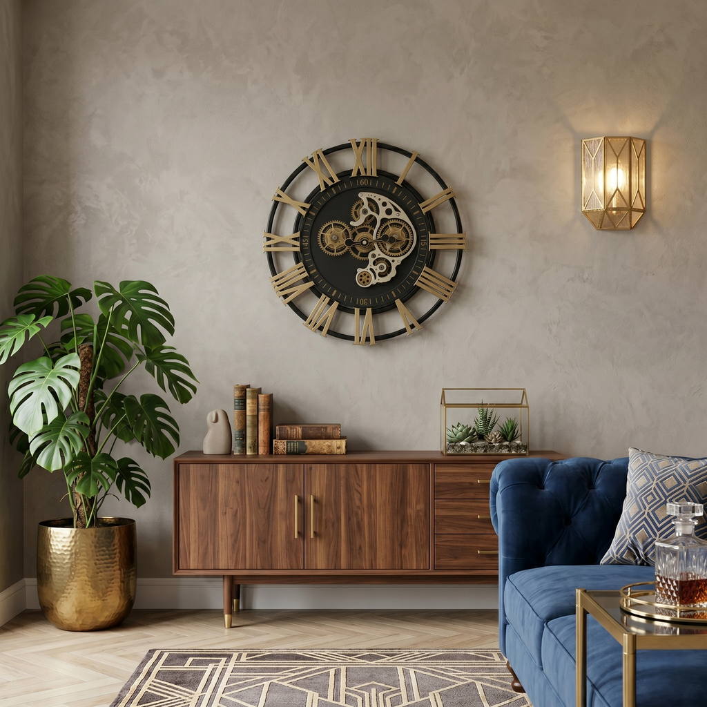 Horloge avec engrenages steampunk