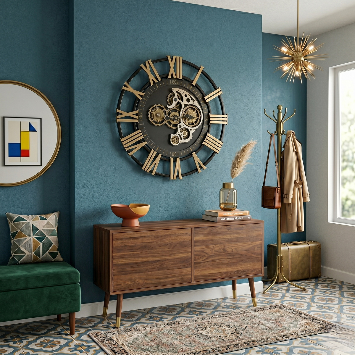 Horloge avec engrenages steampunk