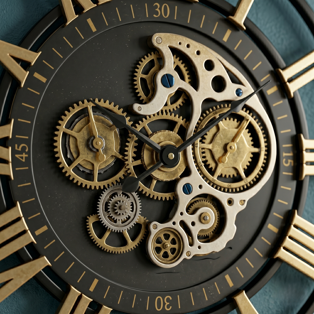 Horloge avec engrenages steampunk