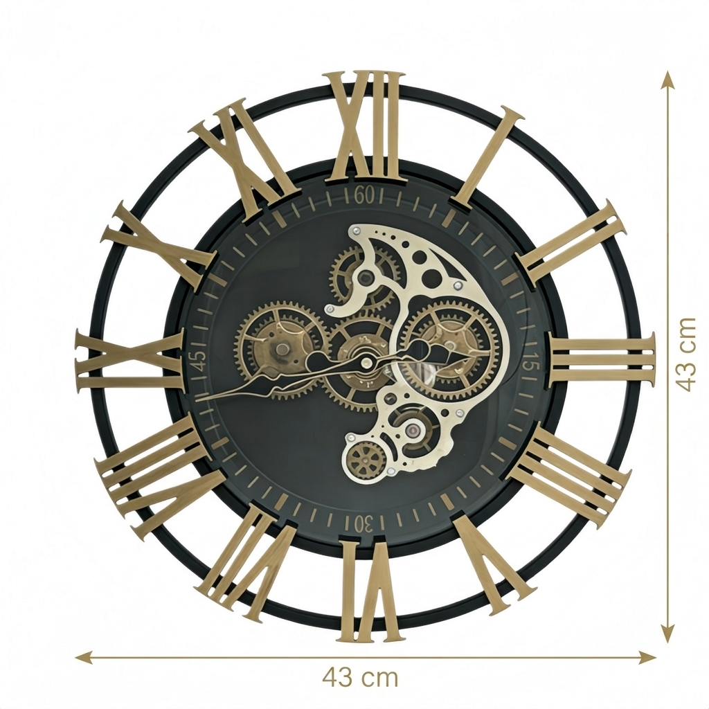 Horloge avec engrenages steampunk