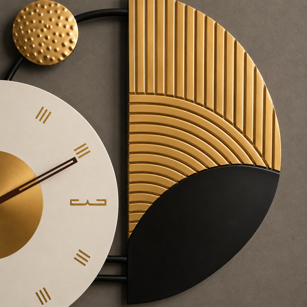 Horloge blanche et doré design