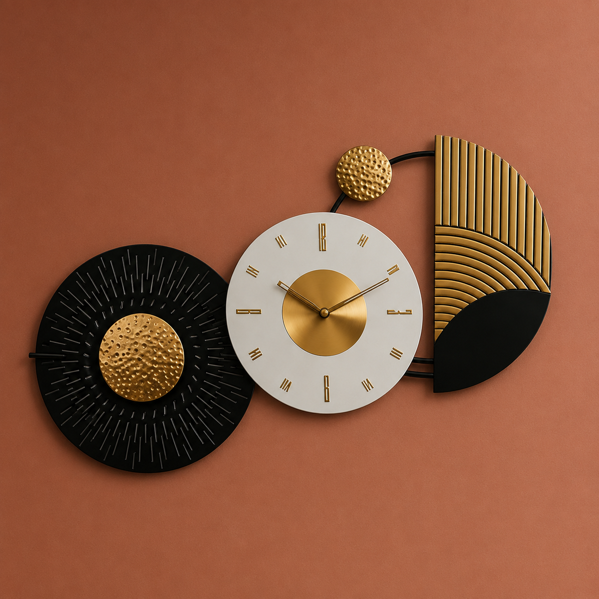 Horloge blanche et doré design
