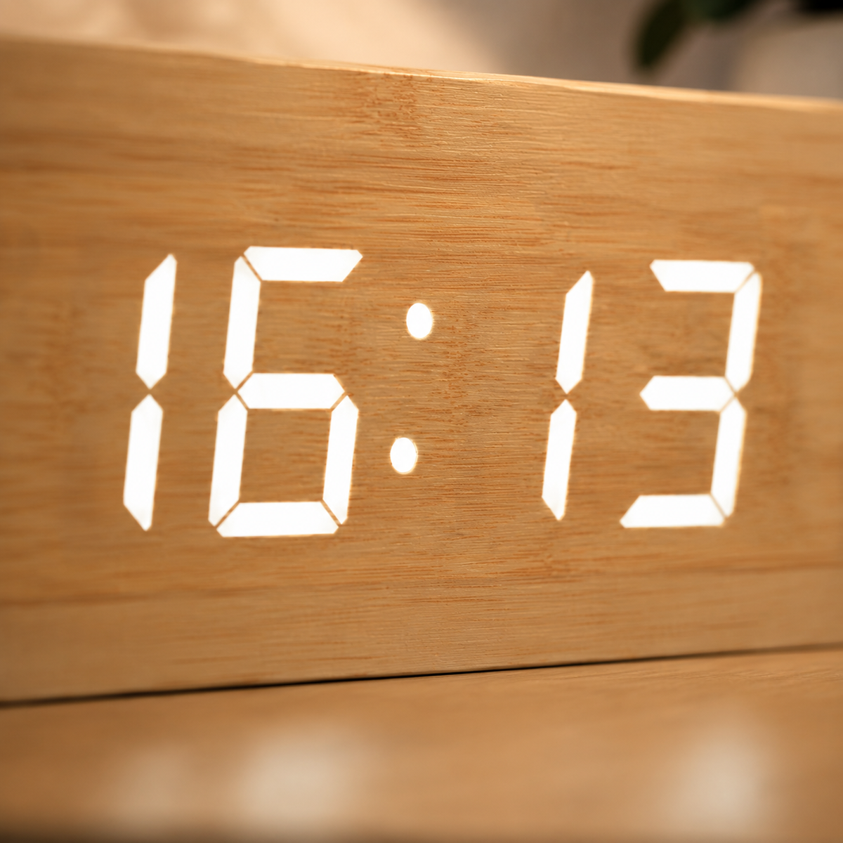 Horloge bois numérique