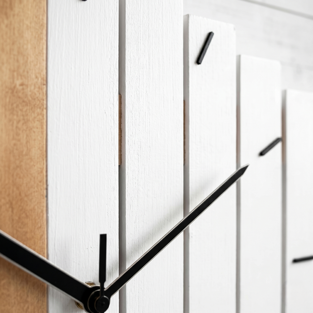 Horloge murale bois scandinave blanc