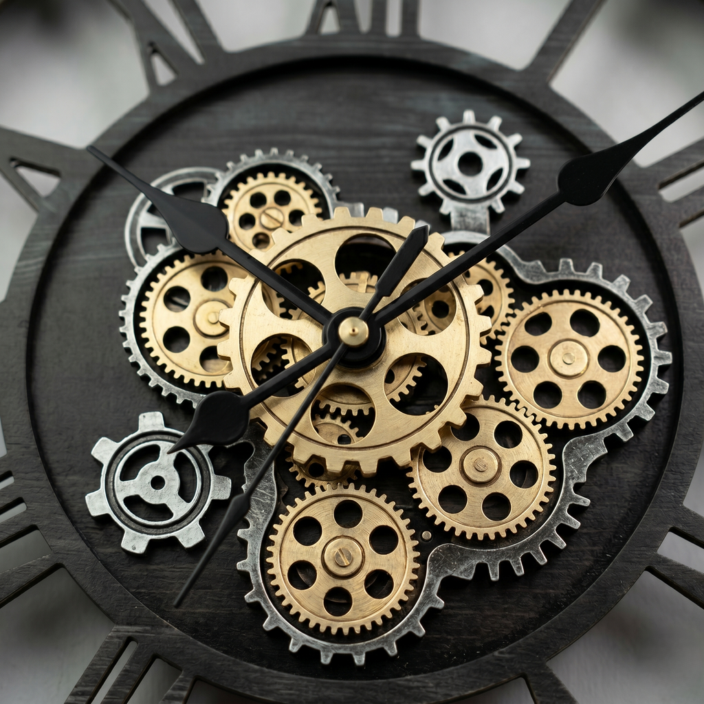 Horloge bois steampunk
