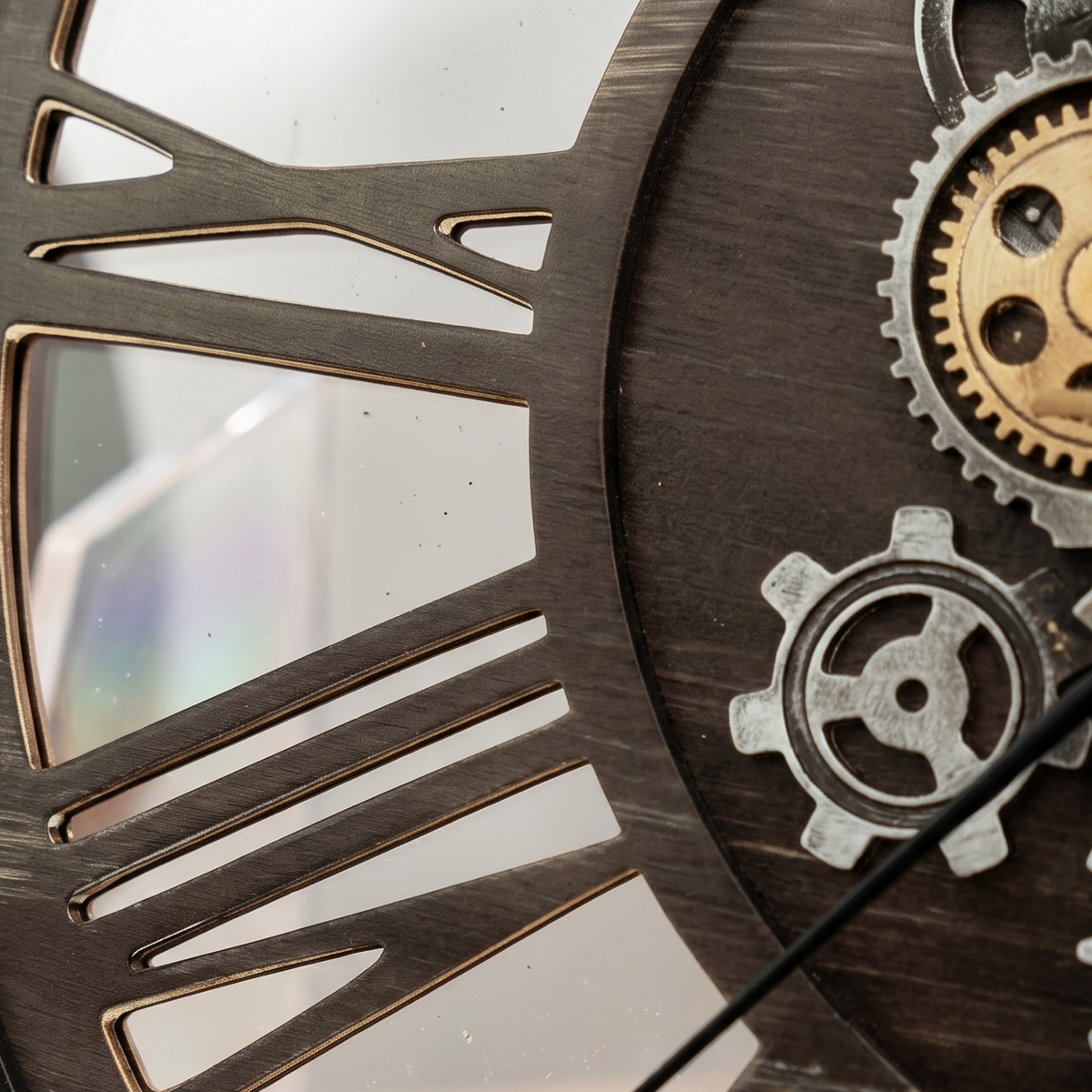 Horloge bois steampunk