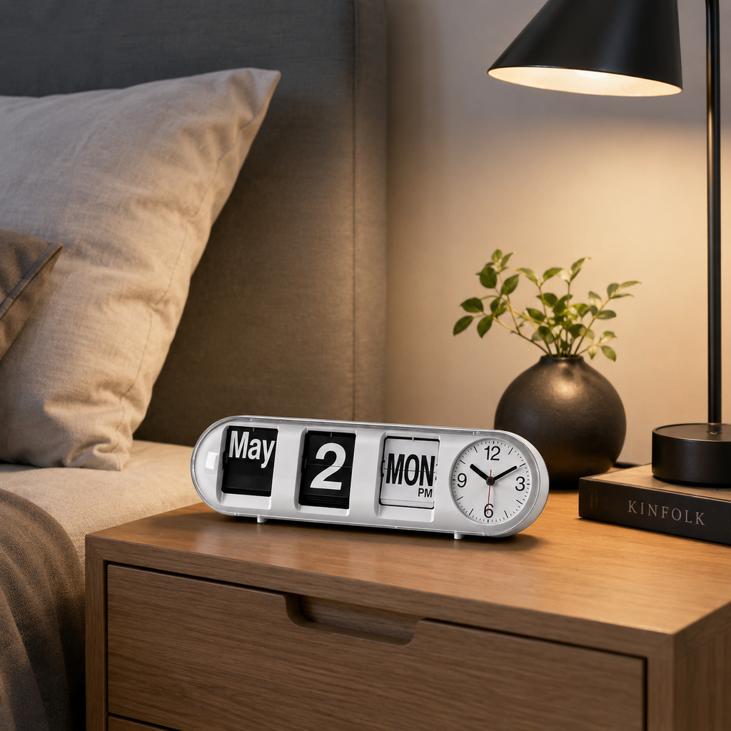 Horloge calendrier avec date jour et heure flip flap