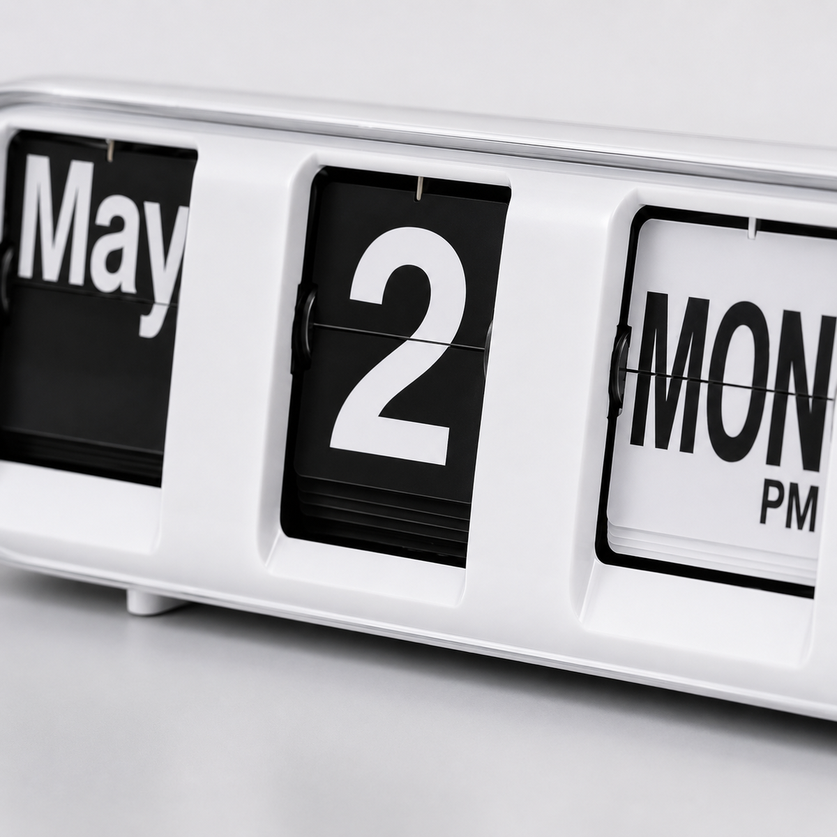 Horloge calendrier avec date jour et heure flip flap