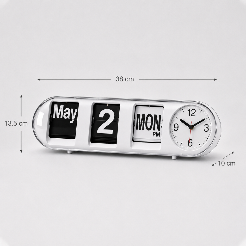 Horloge calendrier avec date jour et heure flip flap