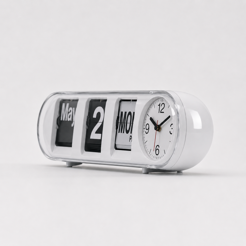 Horloge calendrier avec date jour et heure flip flap
