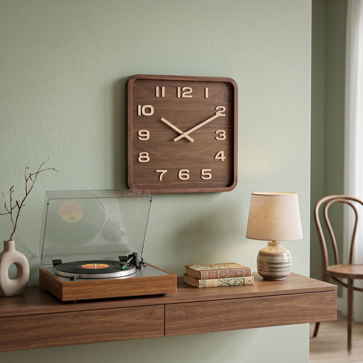 Horloge carrée scandinave