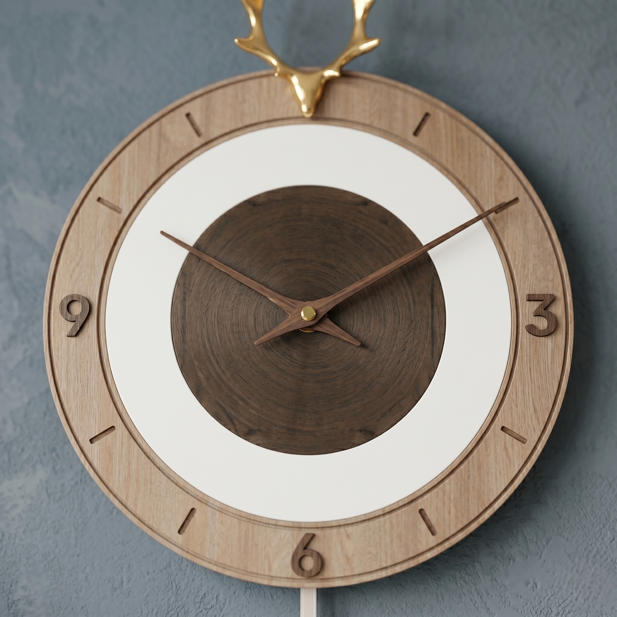 Horloge cerf bois scandinave