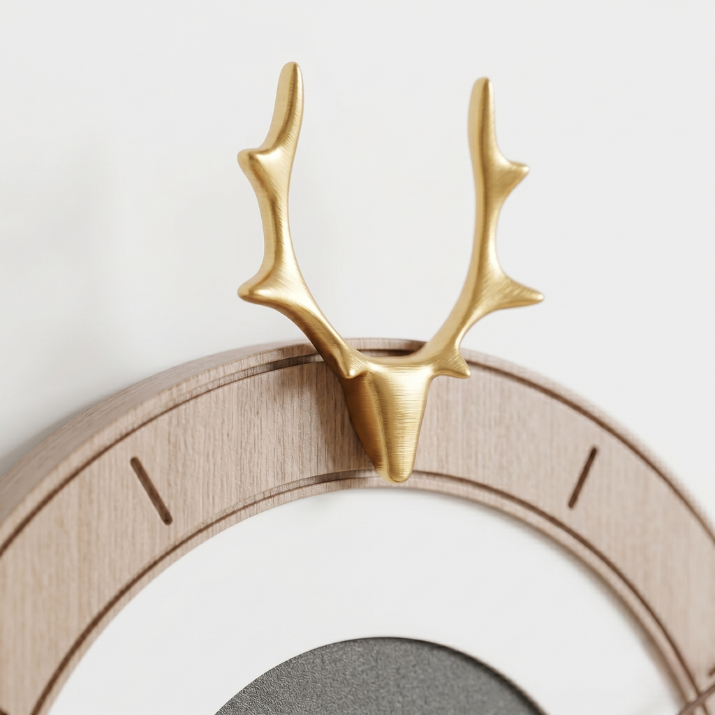 Horloge cerf bois scandinave