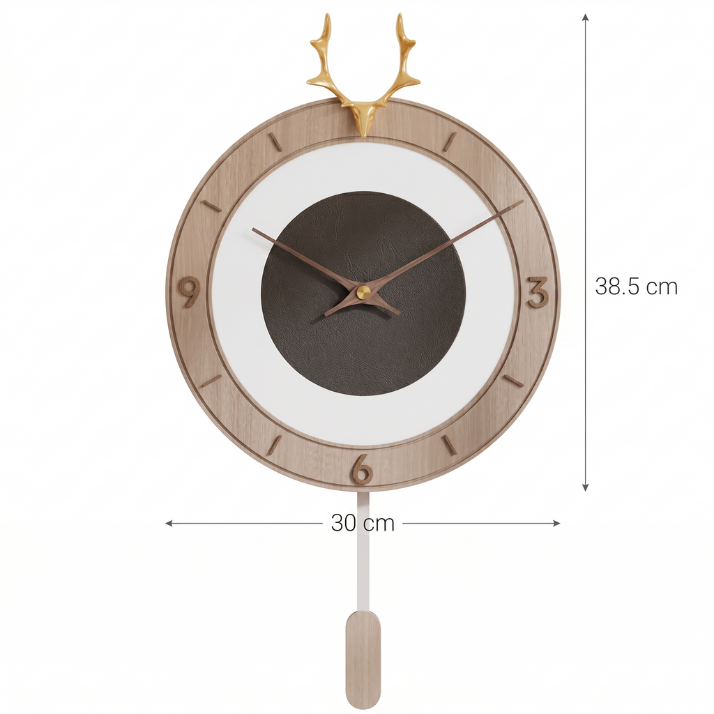 Horloge cerf bois scandinave