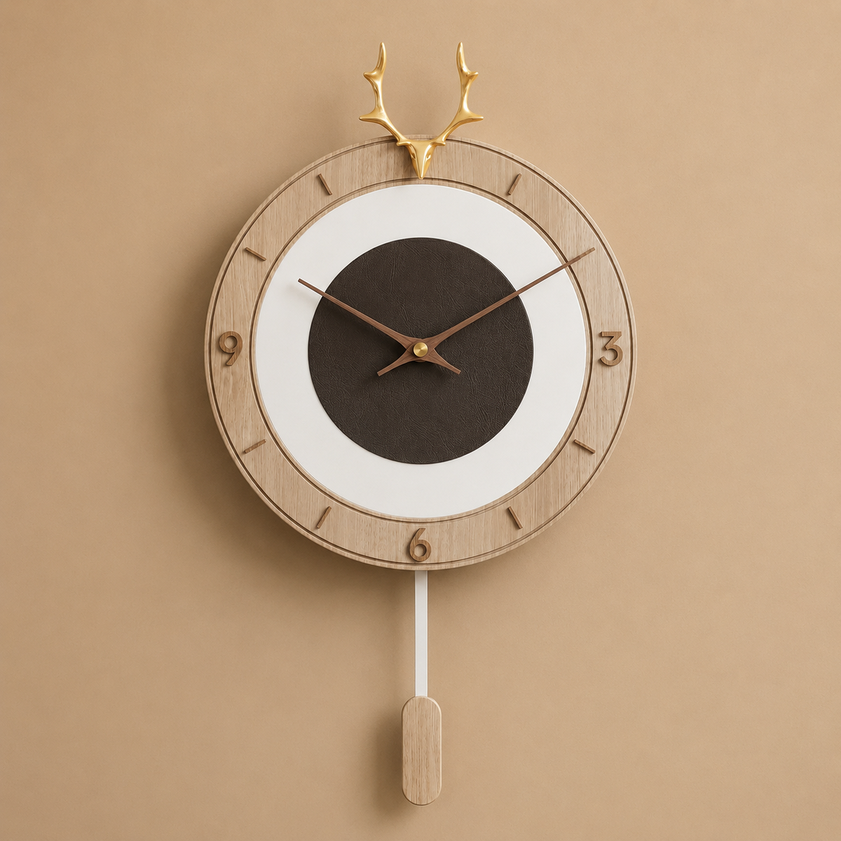 Horloge cerf bois scandinave