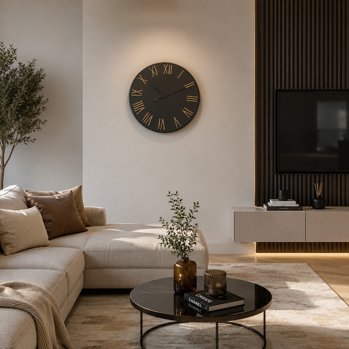 Horloge chiffre doré