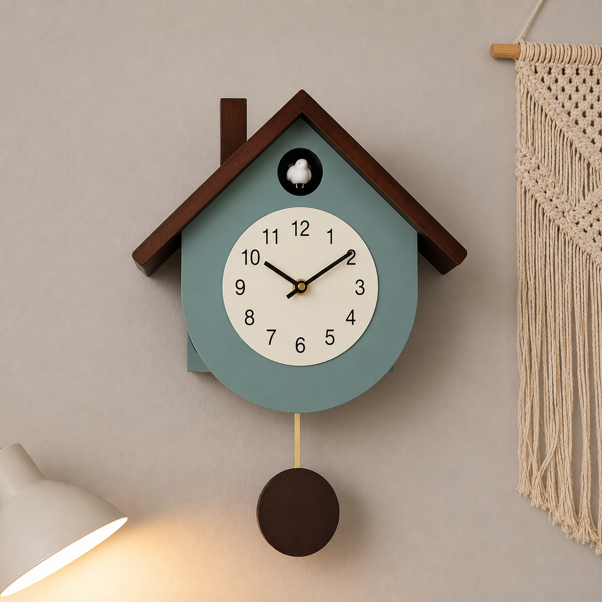 Horloge coucou moderne bleu