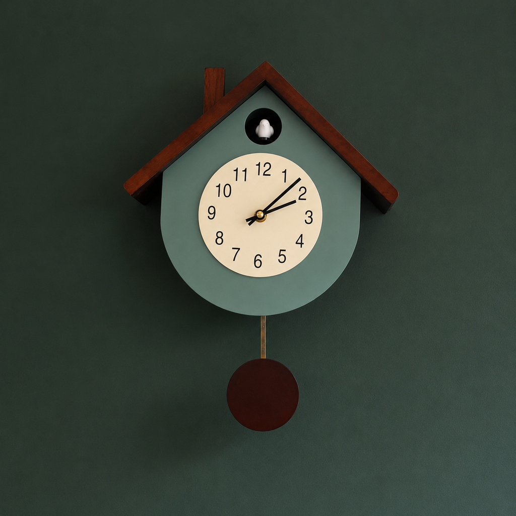 Horloge coucou moderne bleu