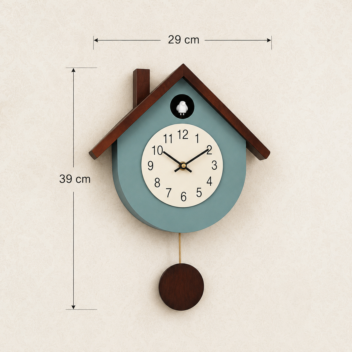 Horloge coucou moderne bleu