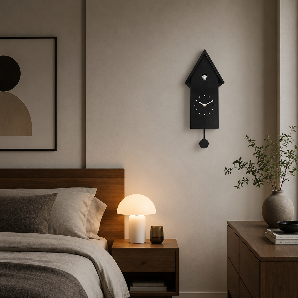 Horloge coucou moderne noire